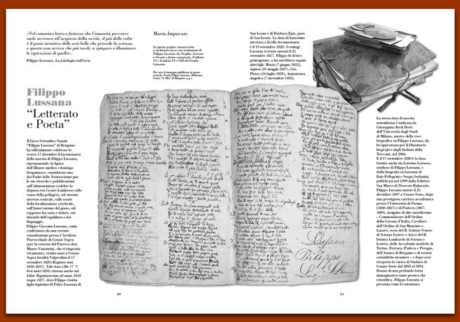 Rivista 105_Filippo Lussana "Letterato e Poeta" Rivista 105_Filippo Lussana "Letterato e Poeta"