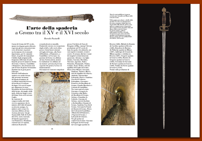 Rivista 105_L'arte della spaderia a Gromo tra il XV e il XVI secolo Rivista 105_L'arte della spaderia a Gromo tra il XV e il XVI secolo