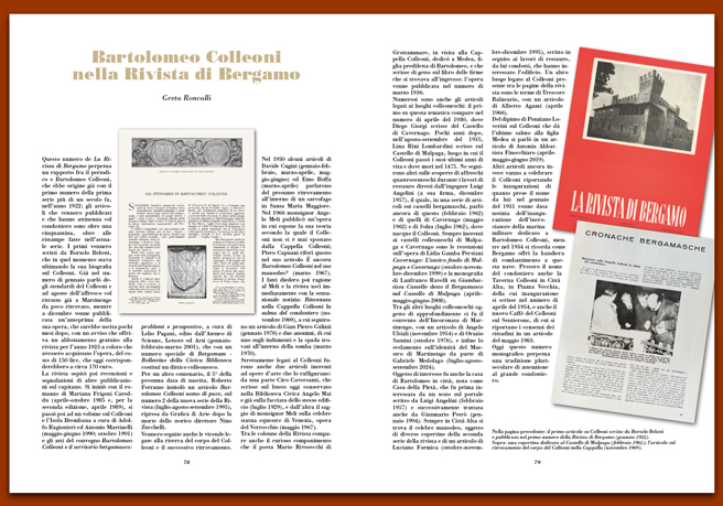 Rivista 124_Bartolomeo Colleoni nella Rivista di Bergamo Rivista 124_Bartolomeo Colleoni nella Rivista di Bergamo